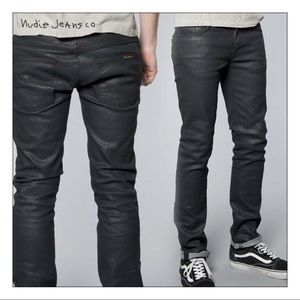 Wax Coated Thinn Finn jeans by Nudie Co.